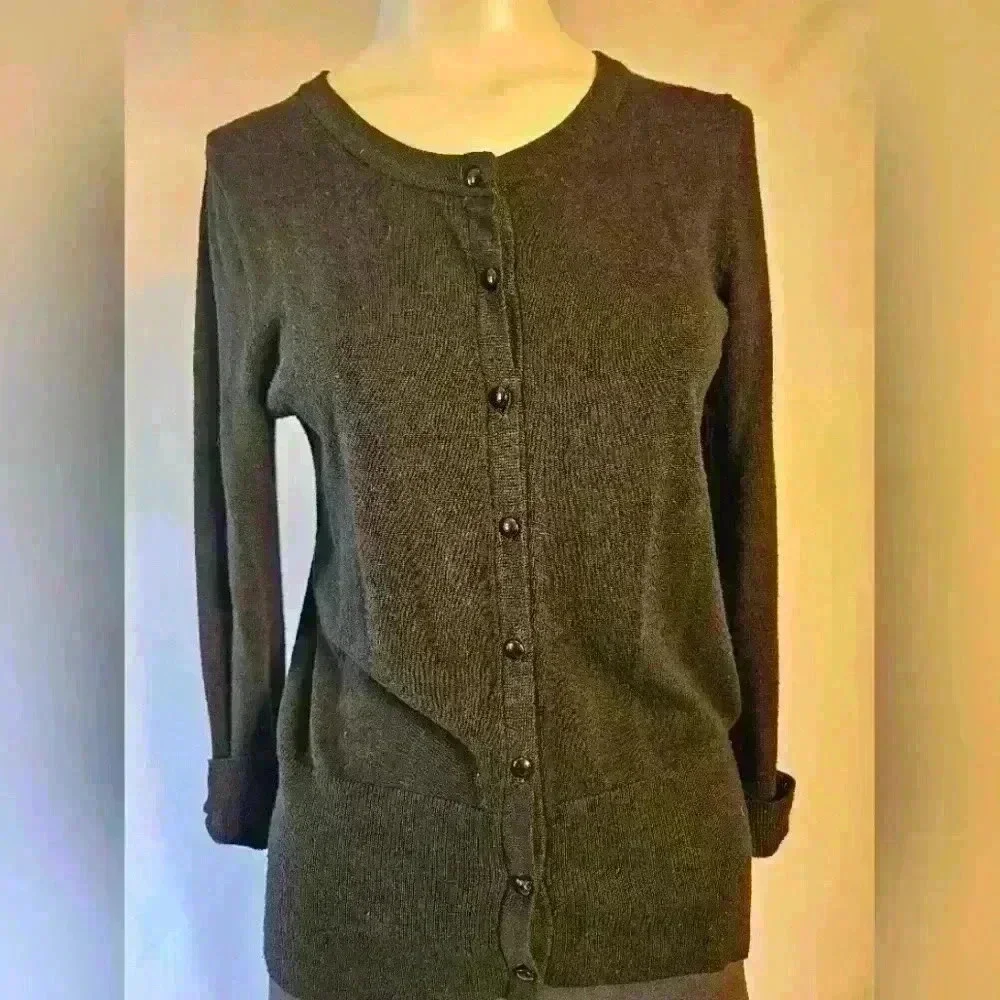 Pina Rossi Black Button-Up Sweater - Size S